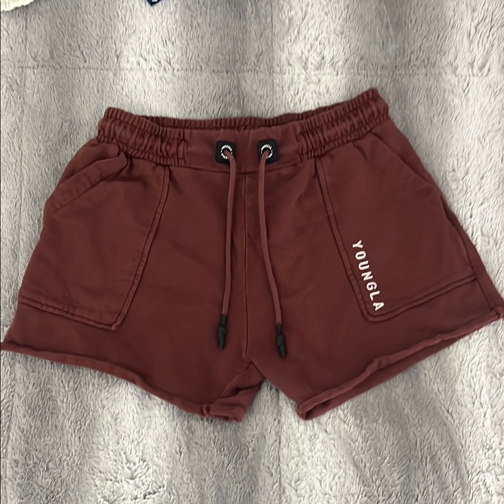 YoungLA AUTHENTIC Men’s 106 Vintage Short shorts Brown Wash Medium